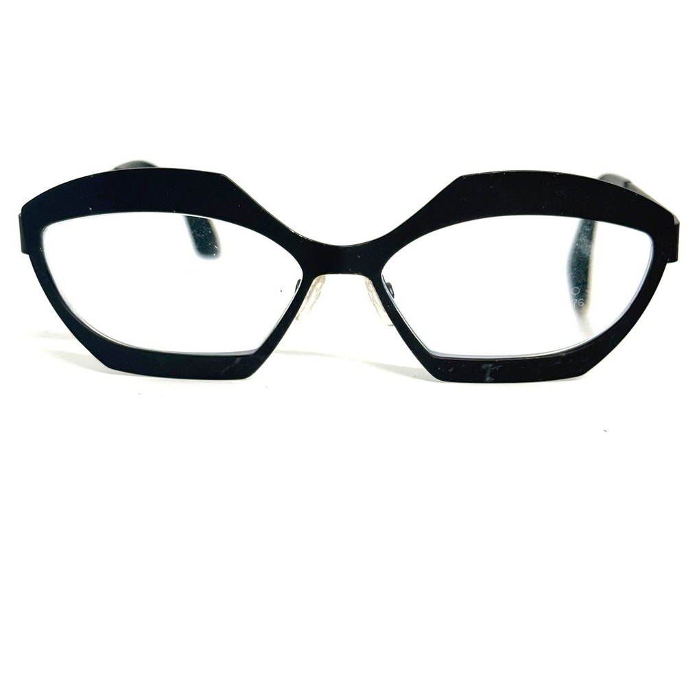 Roger Dutch Design MIBEN Eyeglasses Black Geometric Cat Eye Frames 55-16 Col.3